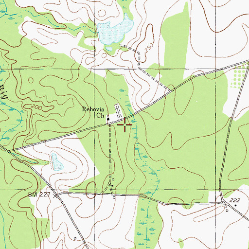 Topographic Map of Rehovia Church, GA