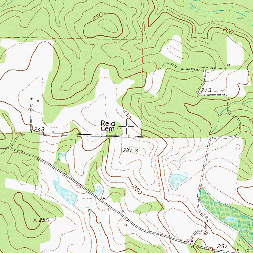 Topographic Map of Reid Cemetery, GA