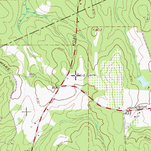 Topographic Map of Reid Cemetery, GA