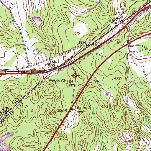 Topographic Map of Reids Chapel, GA