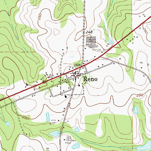 Topographic Map of Reno, GA