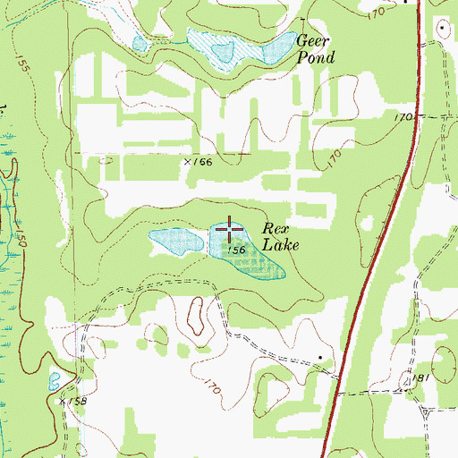Topographic Map of Rex Lake, GA