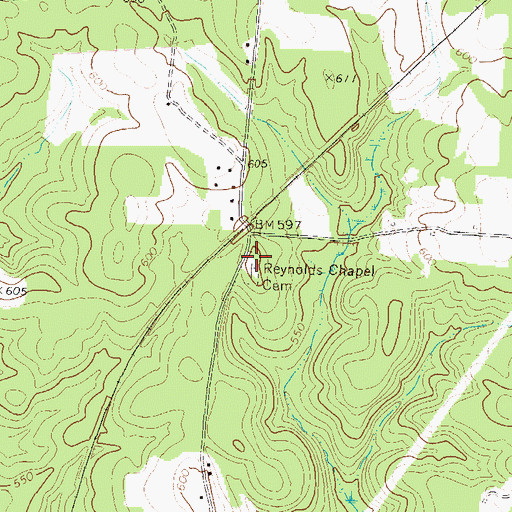 Topographic Map of Reynolds Chapel, GA