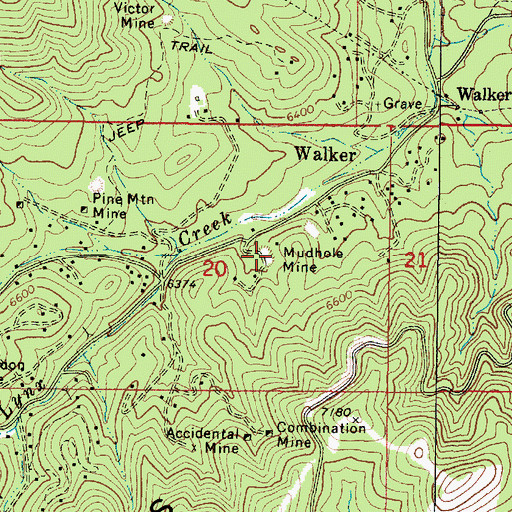 Topographic Map of Mudhole Mine, AZ