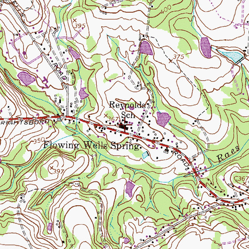 Topographic Map of Reynolds School, GA