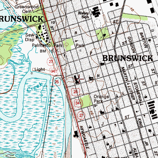 Topographic Map of Reynolds Street School, GA