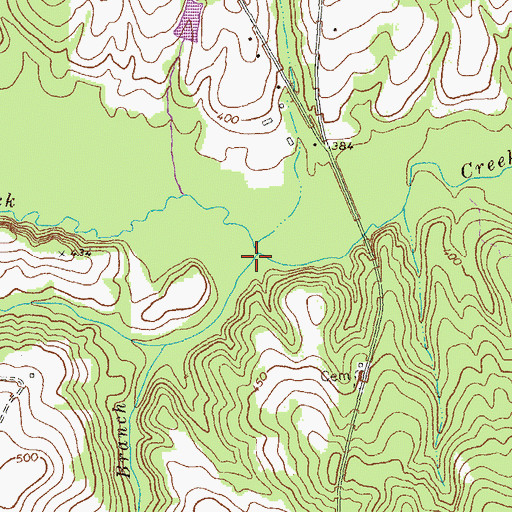 Topographic Map of Rice Branch, GA