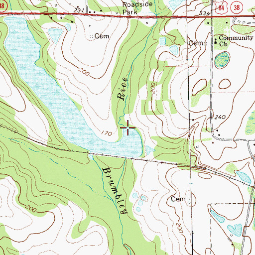 Topographic Map of Rice Branch, GA