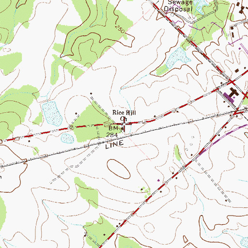 Topographic Map of Rice Hill Church, GA