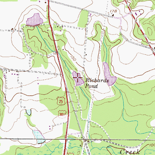 Topographic Map of Richards Pond, GA