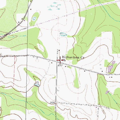 Topographic Map of Richardson Creek Church, GA