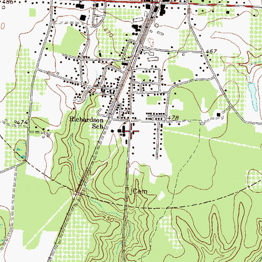 Topographic Map of Richardson School, GA