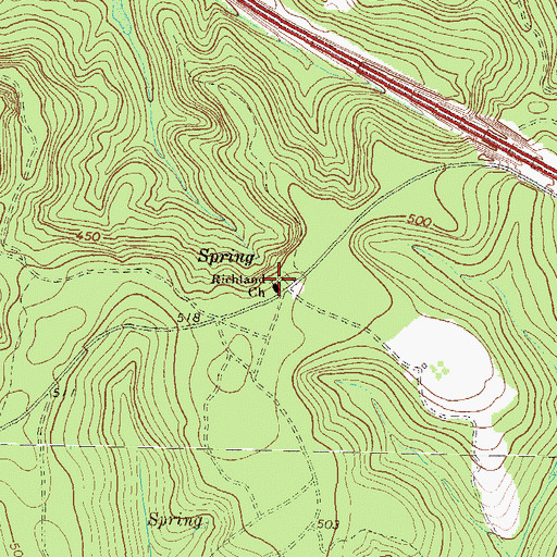 Topographic Map of Richland Church, GA