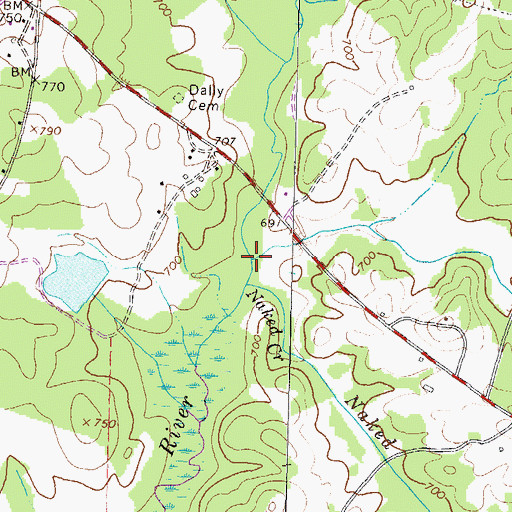 Topographic Map of Richland Creek, GA