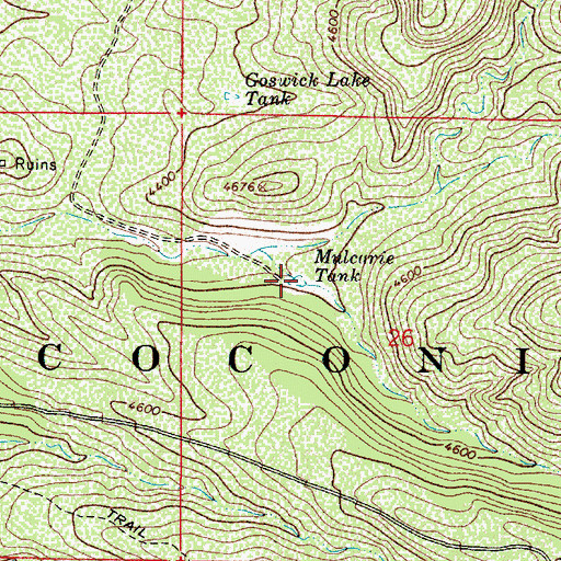 Topographic Map of Mulcarie Tank, AZ