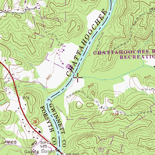 Topographic Map of Richland Creek, GA