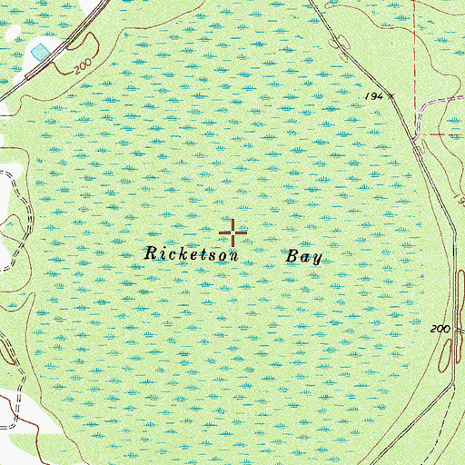 Topographic Map of Ricketson Bay, GA