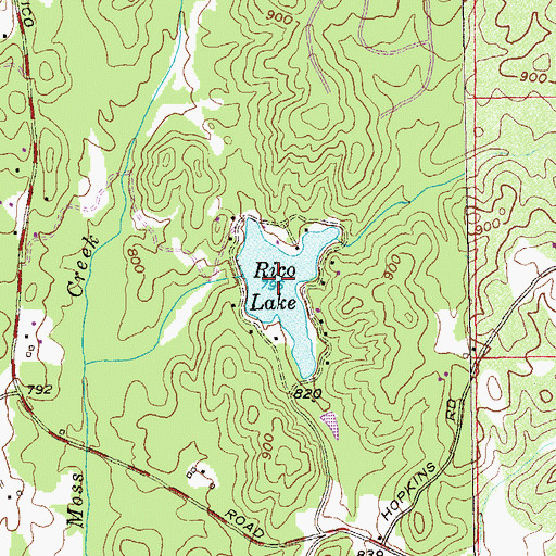 Topographic Map of Rico Lake, GA