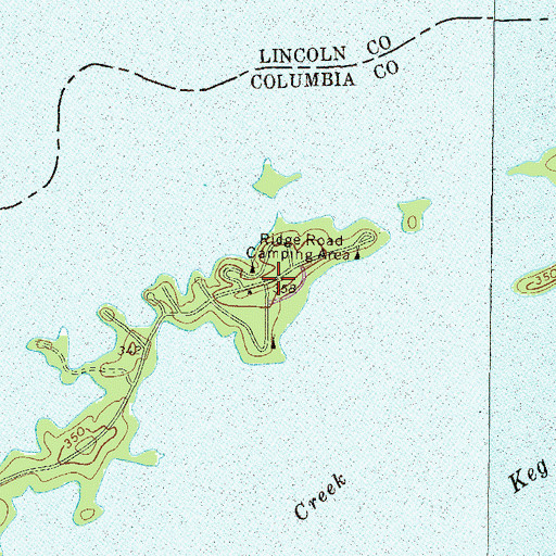 Topographic Map of Ridge Road Camping Area, GA