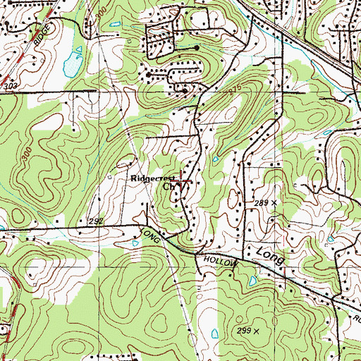 Topographic Map of Ridgecrest Church, GA