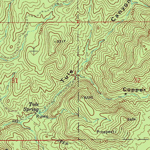Topographic Map of Copper Canyon, AZ
