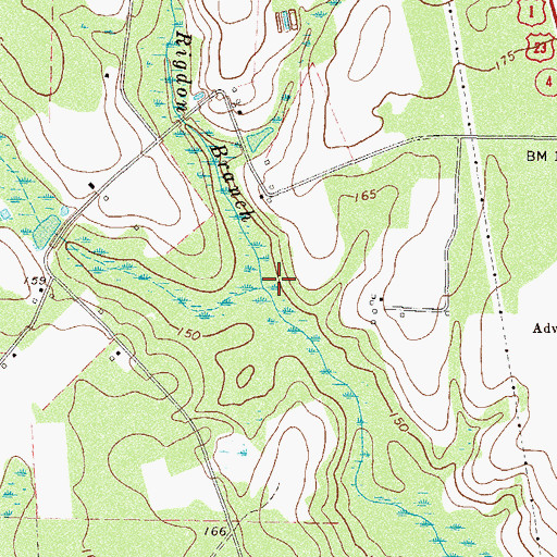 Topographic Map of Rigdon Branch, GA