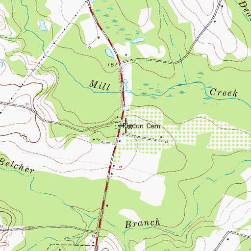 Topographic Map of Rigdon Cemetery, GA