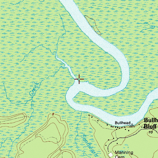 Topographic Map of Riley Creek, GA