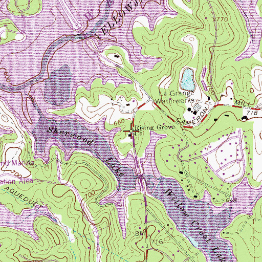Topographic Map of Rising Grove Church, GA