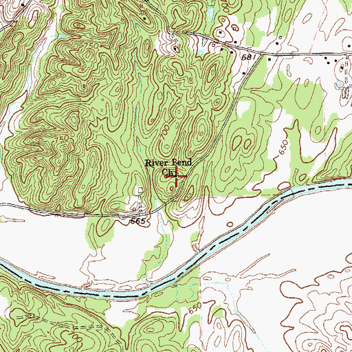 Topographic Map of River Bend Church, GA