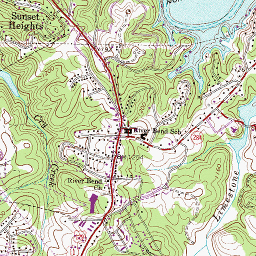 Topographic Map of Riverbend Elementary School, GA