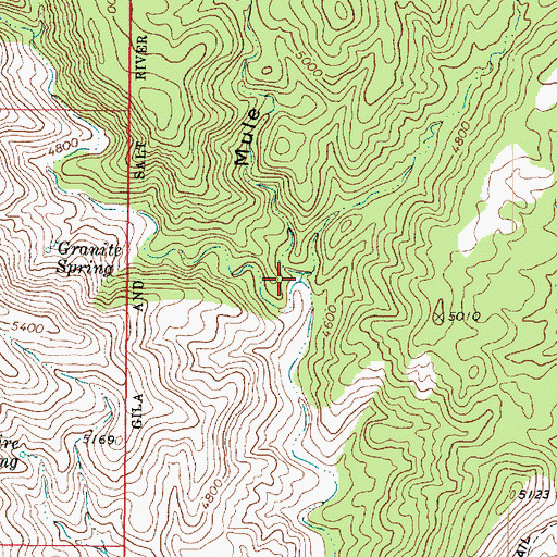 Topographic Map of Mule Canyon, AZ