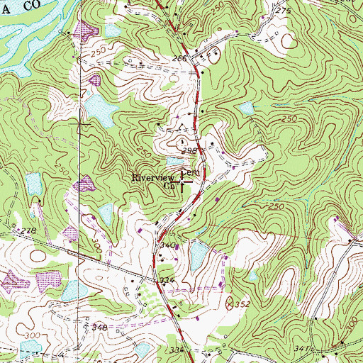 Topographic Map of Riverview Church, GA