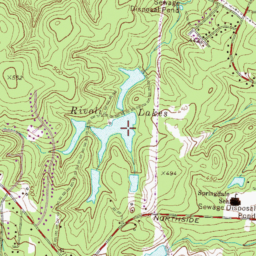 Topographic Map of Rivoli Lakes, GA