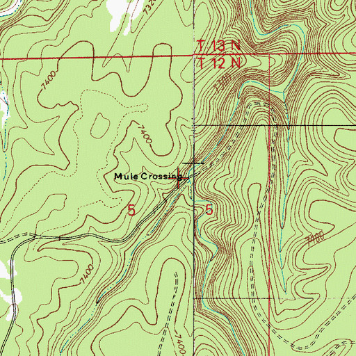Topographic Map of Mule Crossing, AZ
