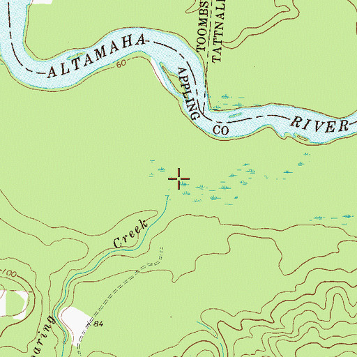 Topographic Map of Roaring Creek, GA