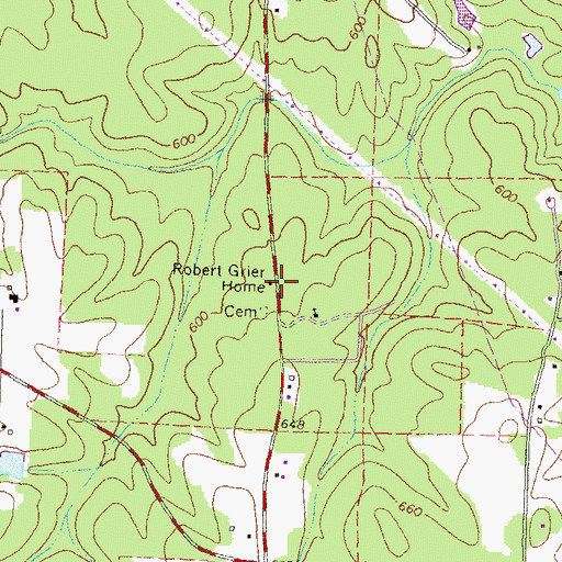 Topographic Map of Robert Grier Home, GA