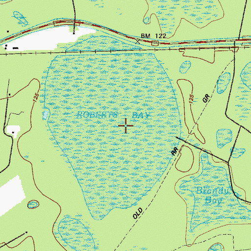 Topographic Map of Roberts Bay, GA