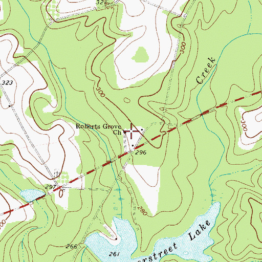 Topographic Map of Roberts Grove Church, GA