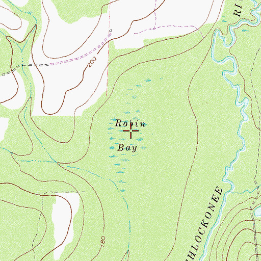 Topographic Map of Robin Bay, GA