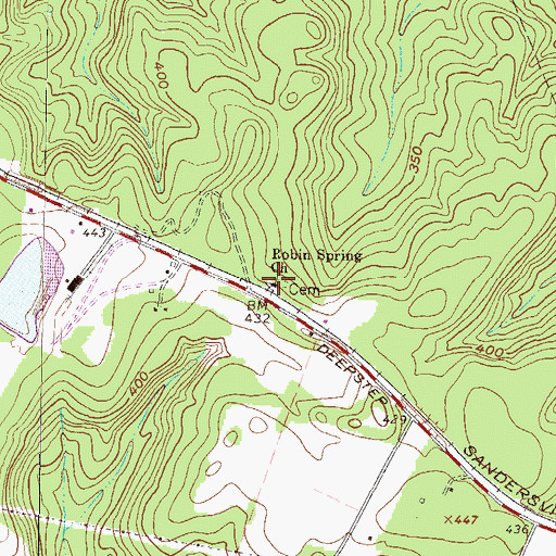 Topographic Map of Robin Spring Church, GA