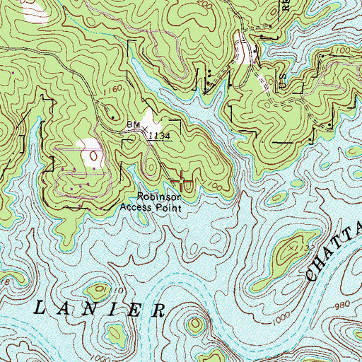 Topographic Map of Robinson Access Point, GA