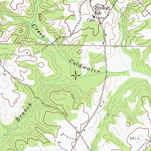 Topographic Map of Robinson Branch, GA