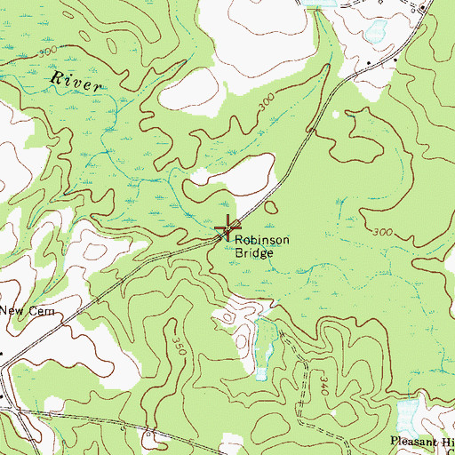 Topographic Map of Robinson Bridge, GA