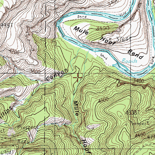 Topographic Map of Mule Hoof Canyon, AZ
