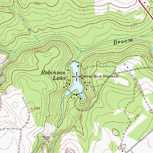 Topographic Map of Robinson Lake, GA