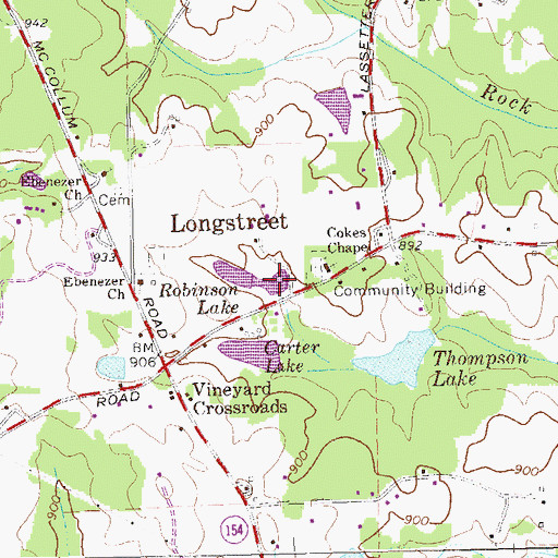 Topographic Map of Robinson Lake, GA