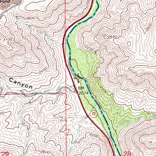 Topographic Map of Copper Canyon, AZ
