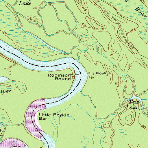 Topographic Map of Robinson Round, GA