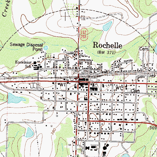 Topographic Map of Rochelle, GA